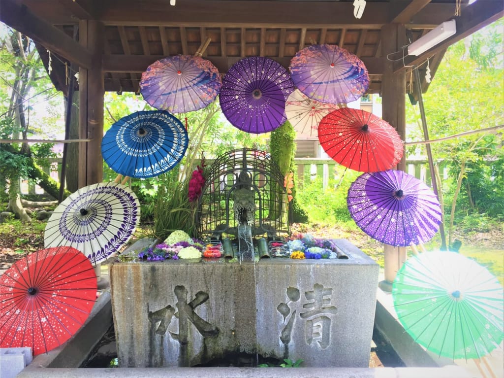 若宮神明社の花手水