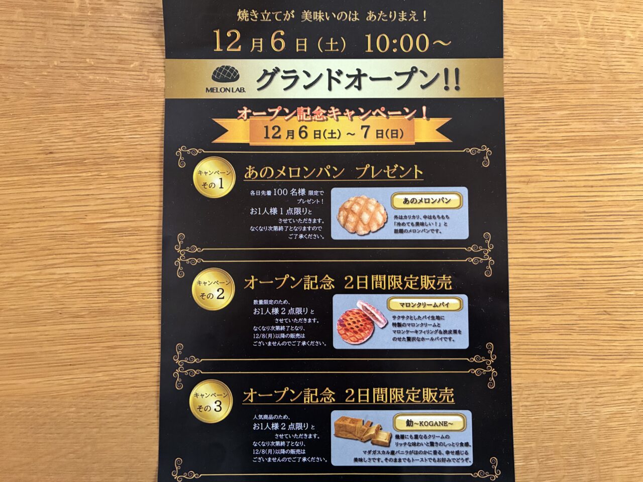 メロンラボのチラシ